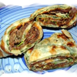 Oriental Meat Filled Pancakes