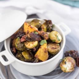 Oven Roasted Brussels Sprouts and Acorn Squash