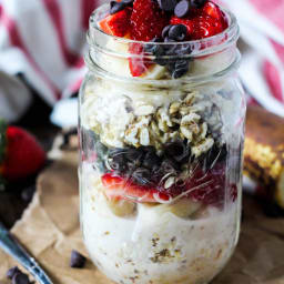 Overnight Banana Split Oatmeal