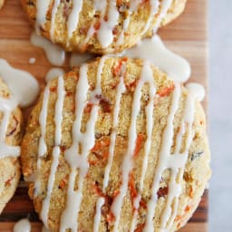 Paleo Carrot Cake Cookies with Vanilla Glaze