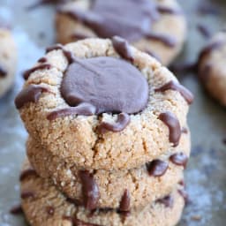 Paleo Chocolate Thumbprint Cookies (Vegan)