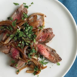 Pan-Seared Steak with Onion and Worcestershire