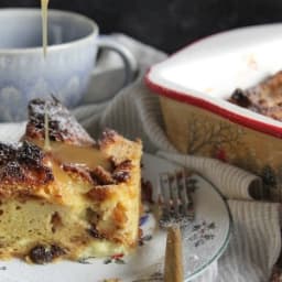 Panettone Bread Pudding with Warm Vanilla Sauce Recipe