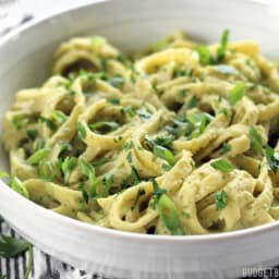 Parsley Scallion Hummus Pasta