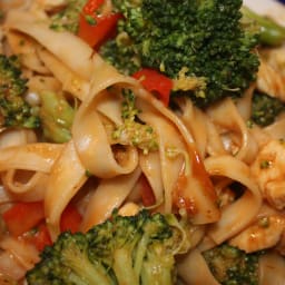 Pasta- Chicken Noodles with Broccoli Peanut Sauce