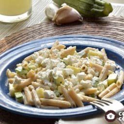 Pasta de pluma con calabacitas