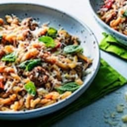 Pasta With Italian Sausage, Tomatoes and Eggplant