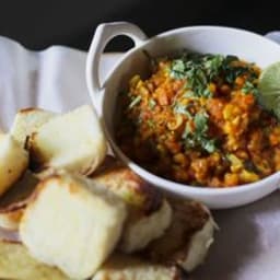 Pav Bhaji (Spicy Indian Vegetables with Buttery Bread Rolls)