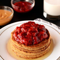 Peanut Butter and Jelly Oat Pancakes (vegan, gluten-free)