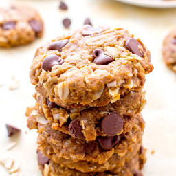 Peanut Butter Chocolate Chip Oatmeal Cookies (Vegan, Gluten Free)