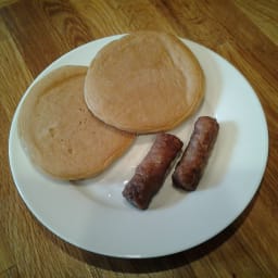 Peanut Butter Pancakes with Sausage Links