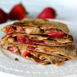 Peanut Butter, Strawberry, and Banana Quesadillas