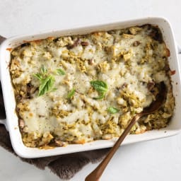 Pesto Chicken and Spaghetti Squash Bake