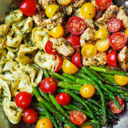 Pesto Chicken, Tortellini, and Veggies