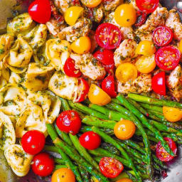 Pesto Chicken Tortellini and Veggies