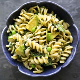 Pesto Pasta with Spinach and Avocado