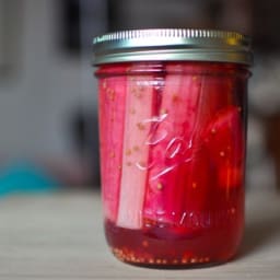 Pickled Rhubarb Stalks