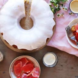 Pink grapefruit vanilla drizzle cake