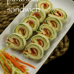 pinwheel sandwich recipe | veg pinwheel sandwich recipe