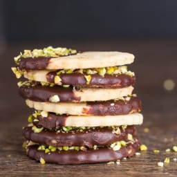 Pistachio Baileys Shortbread with a Chocolate Baileys Glaze