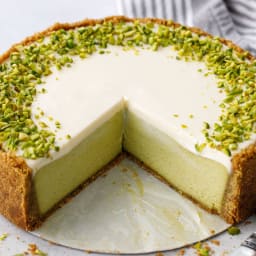 Pistachio Sour Cream Cheesecake
