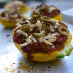 PIZZA STUFFED SUMMER SQUASH