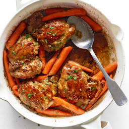 Pomegranate Molasses-Glazed Chicken and Carrots