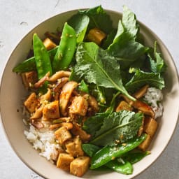 Ponzu Tofu and Mushroom Rice Bowls
