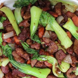 Pork Butt Stir Fry with Carrots & Bok Choy