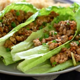 Pork mince with lettuce