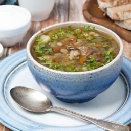 Portabella Mushroom and Barley Soup