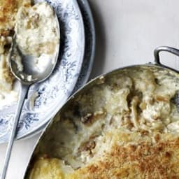 Potato, anchovy and rosemary gratin