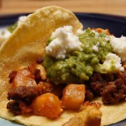 Potato-chorizo Tacos With Avocado Salsa