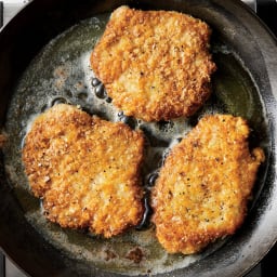 Potato-Crusted Pork Schnitzel with Hot Pepper Mayonnaise