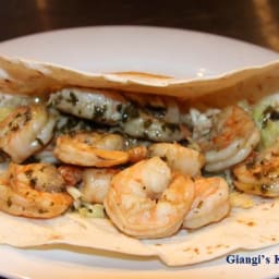 Prawns Quasadillas with Caramelized Onions