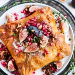 Puff Pastry Baked Brie with Fig Jam and Candied Walnuts