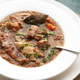 Quick and Easy Pressure Cooker Chicken, Lentil, and Bacon Stew With Carrots