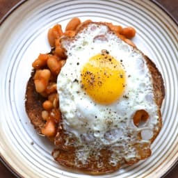 Quick Morning Beans and Fried Eggs Recipe