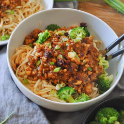 Quick Vegan General Tso's Tofu Noodles
