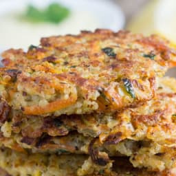 Quinoa Fritters with Healthy Garlic Aioli