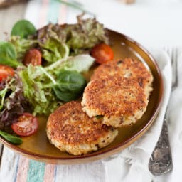 Quinoa Garden Cakes with Lemony Yogurt