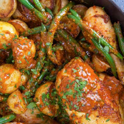 Rachael's Spicy Honey Mustard Chicken with Potatoes and Green Beans