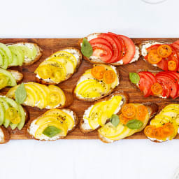 Rainbow Heirloom Tomato Bruschetta