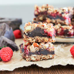 Raspberry Chocolate Chunk Bars (GF + Vegan)