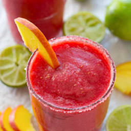 Raspberry Peach Cocktail Slushies