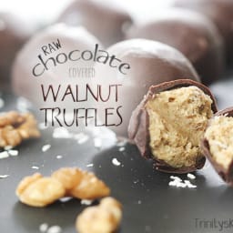 Raw chocolate covered walnut truffles - with excellent omega 3 health benef