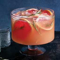 Red grapefruit sparkling punch bowl