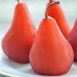 Red Wine Poached Pears