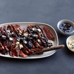 Rib-Eye Steaks with Berries and Blue Cheese