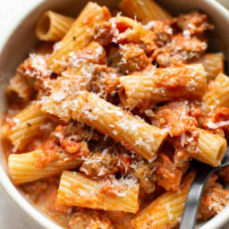 Rigatoni with Sausage and Tomato Cream Sauce